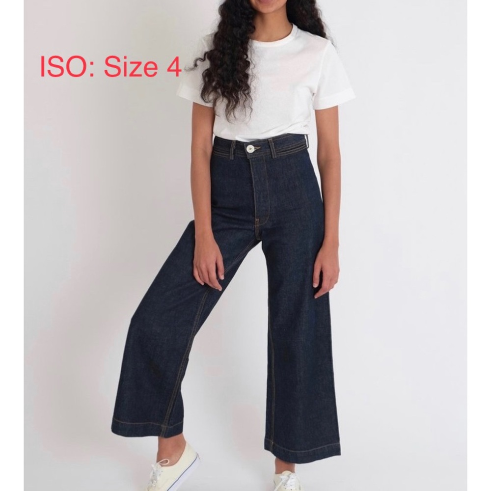 No longer in search:Jesse kamm dark blue denim sailor pants